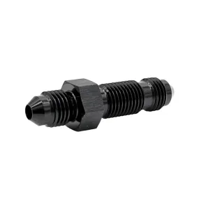 -4AN Straight Male AN Flare Bulkhead Adapter, Black Hard Anodized Aluminum