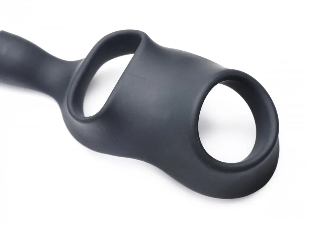 10X P-Bomb Cock and Ball Ring with Anal Plug