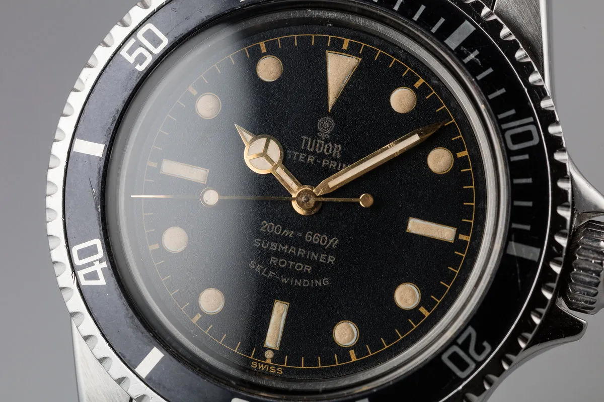 1961 Tudor Pointed Crown Guard Case Submariner 7928 with Gilt Dial