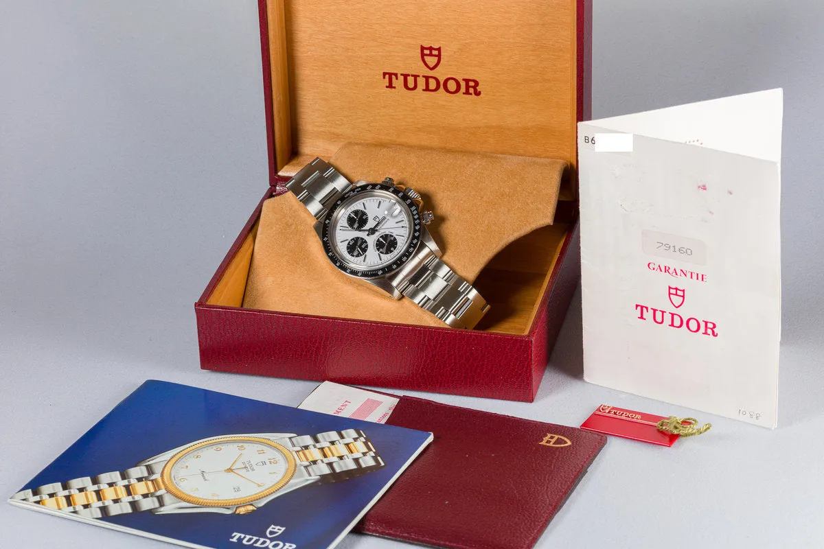 1995 Tudor Chronograph "Big Block" 79160 White Enamel Dial with Box and Booklets