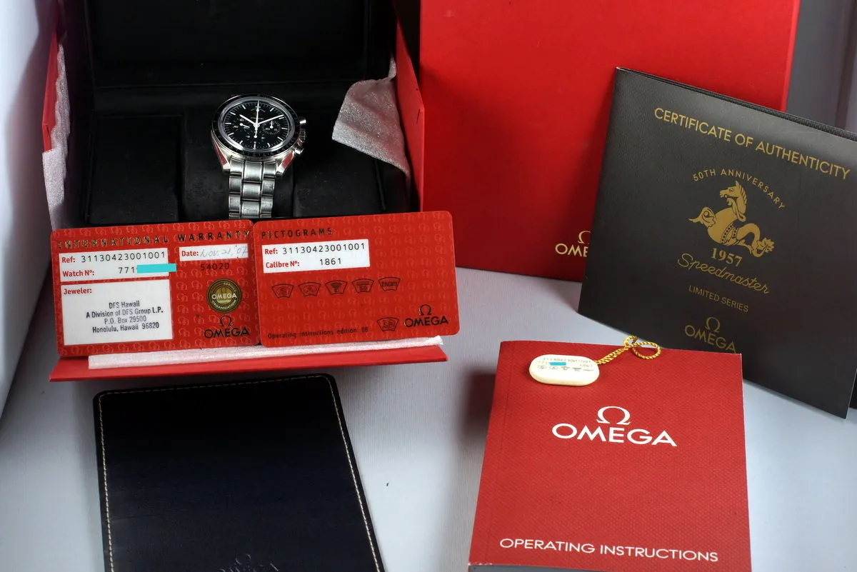 2007 Omega Speedmaster 311.30.42.30 50th Anniversary Limited Ed. with Box and Papers