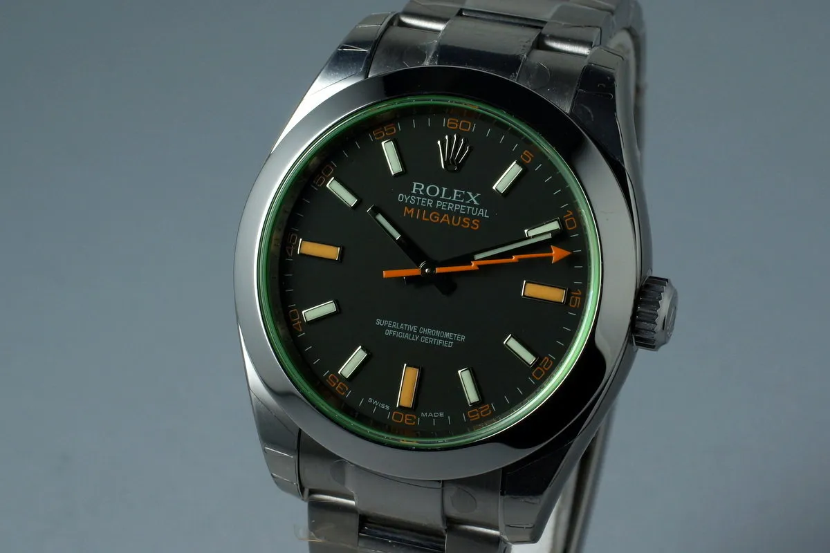 2009 Rolex Milgauss Black Dial 116400V MINT with Box and Papers