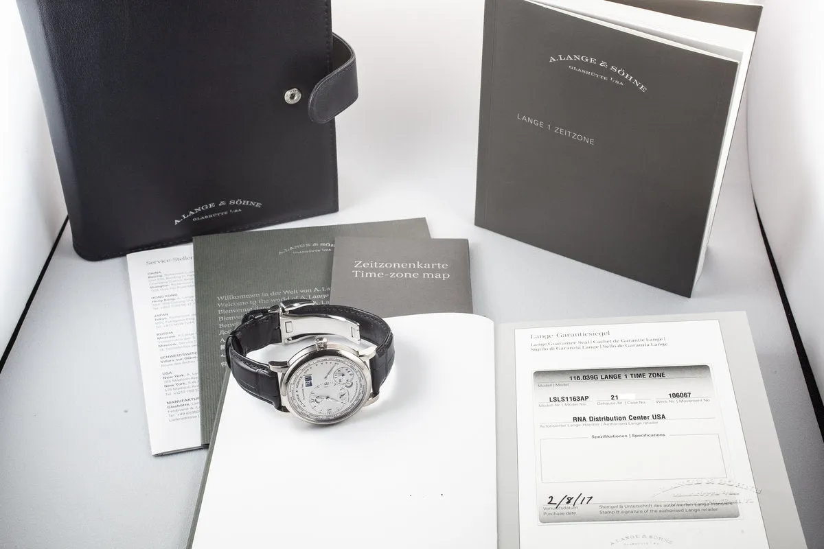 2017 A.Lange & Söhne Lange 1 Time Zone 116.039G with Box and Papers