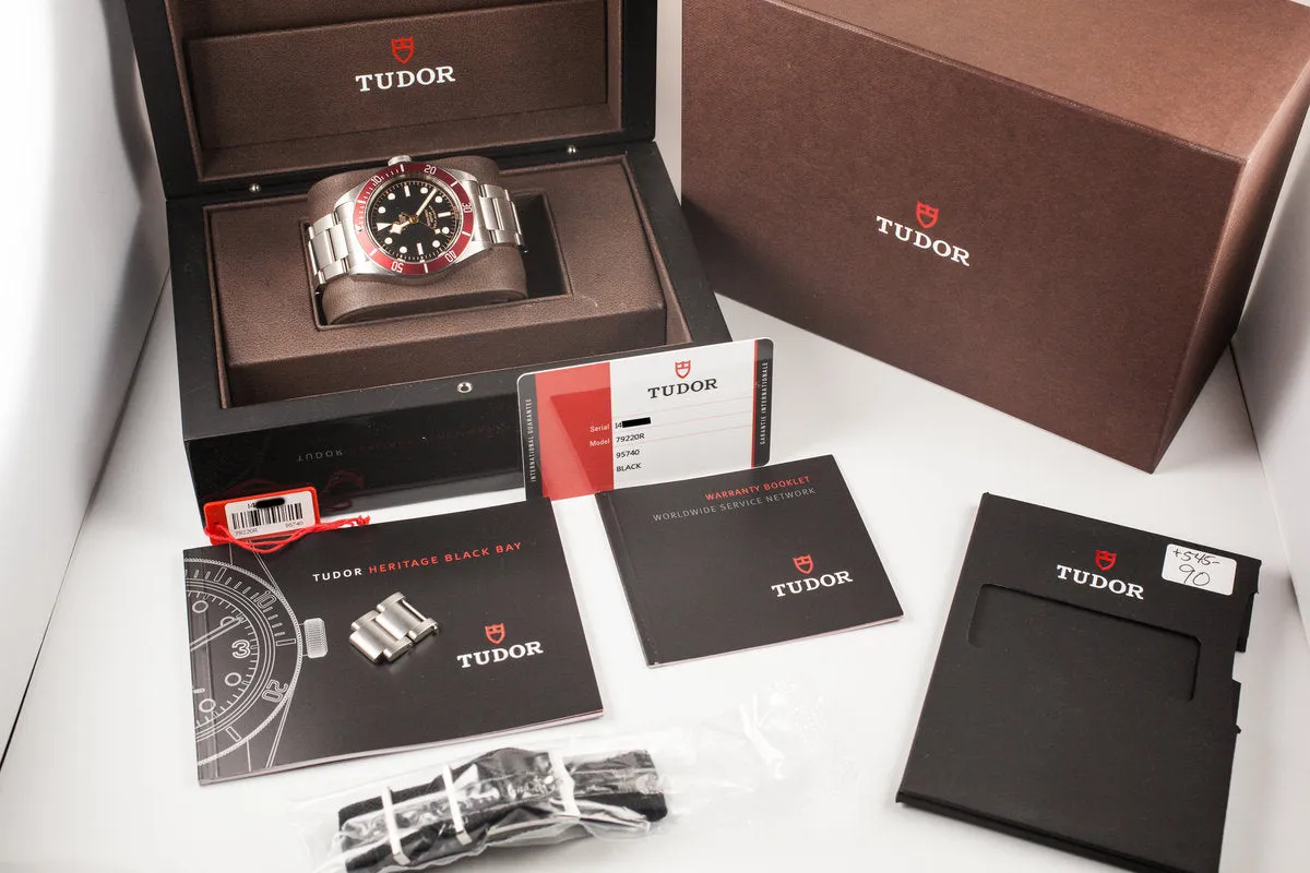 2017 Tudor Black Bay 79220R with Red Bezel Insert and Box and Papers