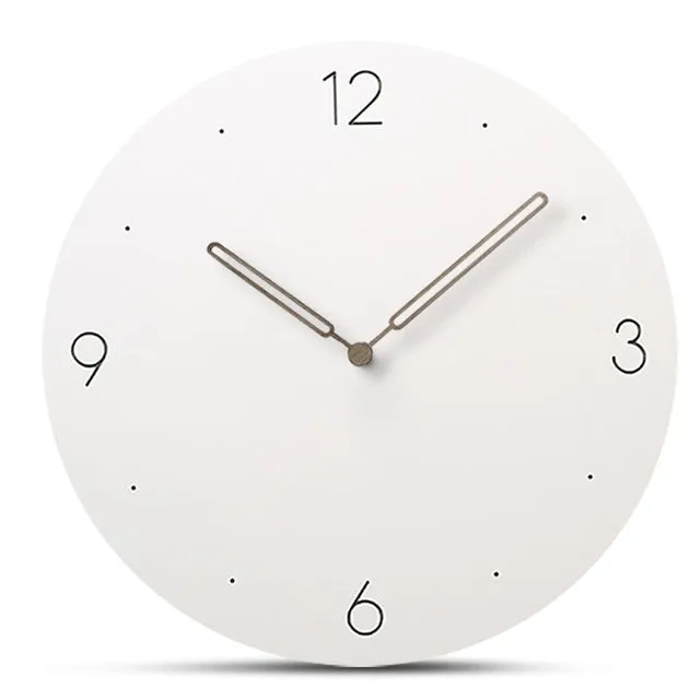 2018 European Slient MDF Wooden Wall Clock Simple Modern Design White Round Moistureproof Hanging Clock Quartz Watch Home Decor