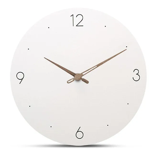 2018 European Slient MDF Wooden Wall Clock Simple Modern Design White Round Moistureproof Hanging Clock Quartz Watch Home Decor