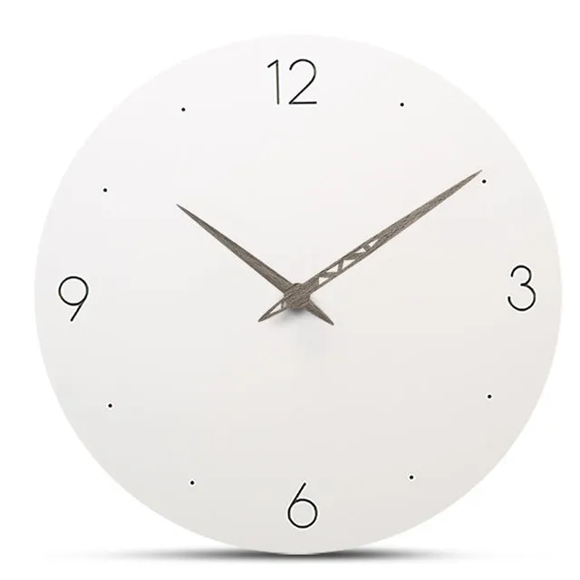 2018 European Slient MDF Wooden Wall Clock Simple Modern Design White Round Moistureproof Hanging Clock Quartz Watch Home Decor