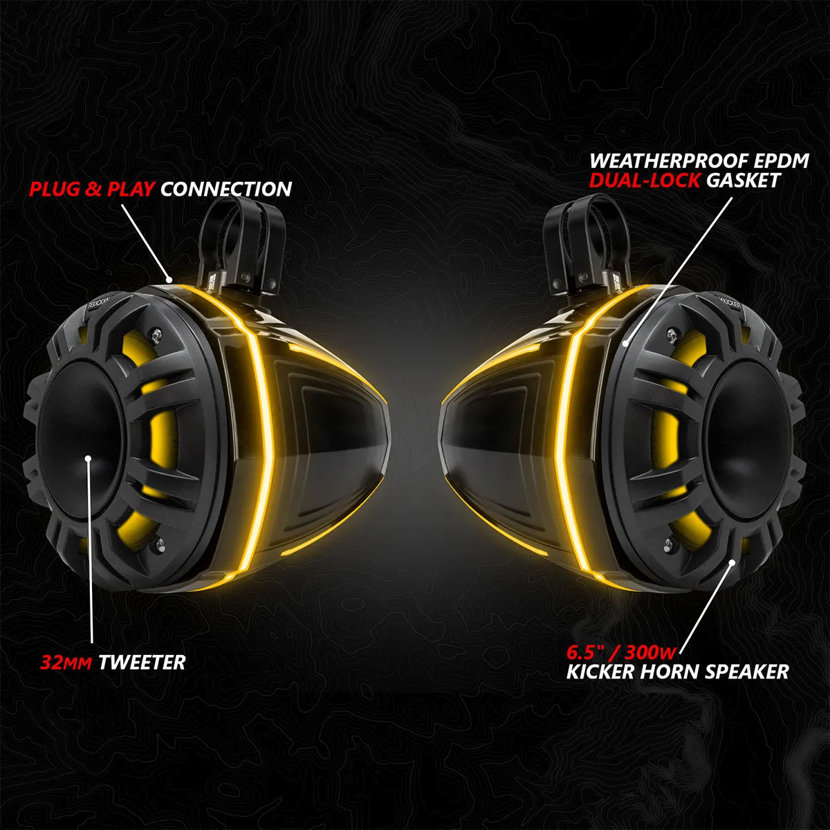 2020-2024 Polaris® RZR PRO Series Phase-6 K-Spec 5-Speaker 1400watt System w/JVC