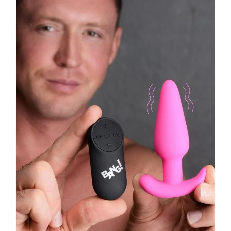 21x Silicone Butt Plug With Remote - Pink