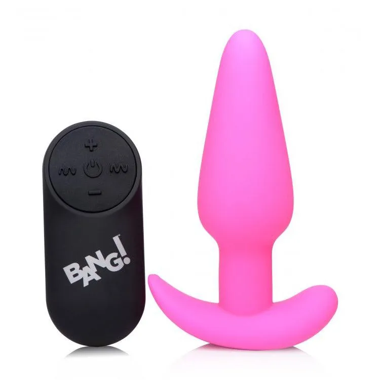 21x Silicone Butt Plug With Remote - Pink