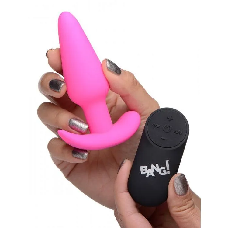 21x Silicone Butt Plug With Remote - Pink