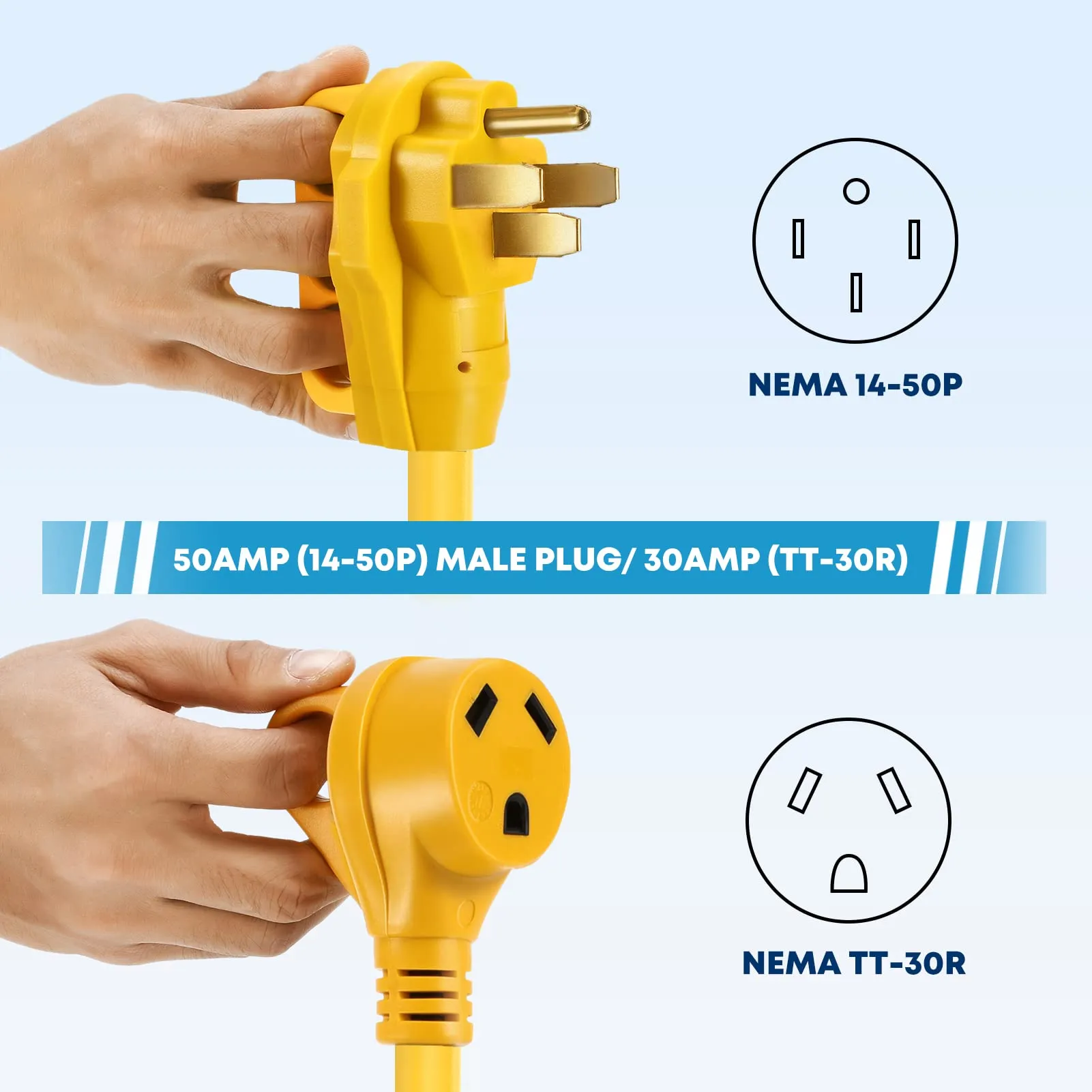 50 Amp to 30 Amp RV Adapter