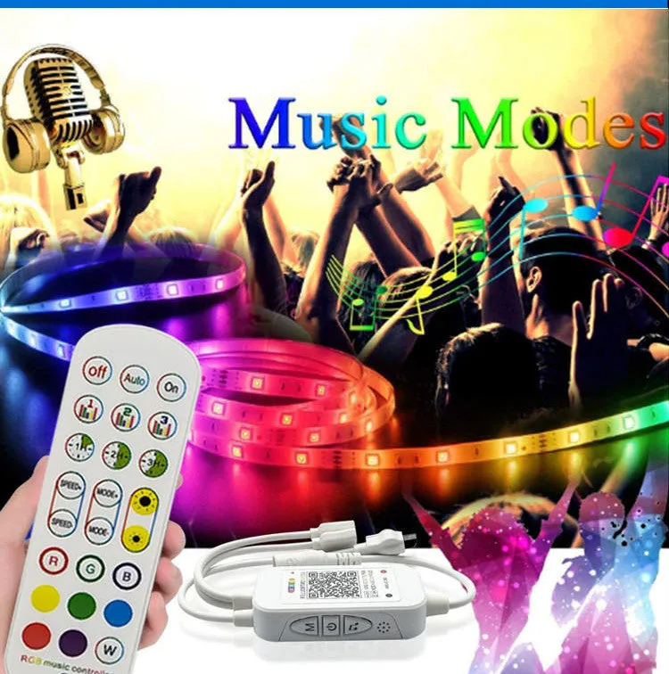 5V-24V DC Wireless ELK6ARGB Bluetooth Music Symphony Controller with Two Outputs for RGB Color Changing LED Flexible Strip Lights