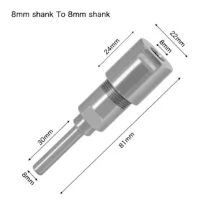 Adaptador Extension Para Vastagos De Router 8Mm To 8Mm