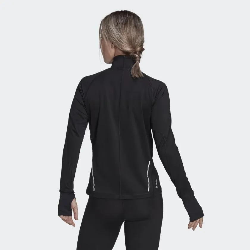 Adidas Womens Fast Running Half-Zip Long Sleeve Top