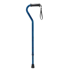 Adjustable Height Offset Handle Cane with Gel Hand Grip, Blue Crackle