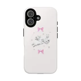 Adorable Bunny with Pink Bow Magnetic Tough Phone Case