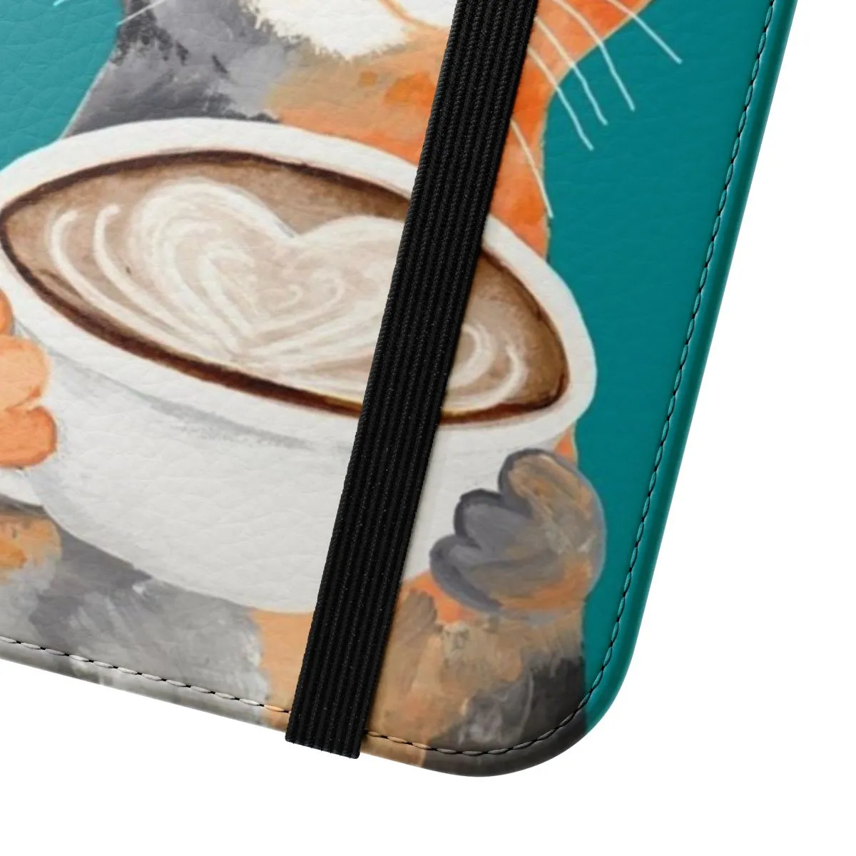 Adorable Cat Latte Art Flip Phone Case