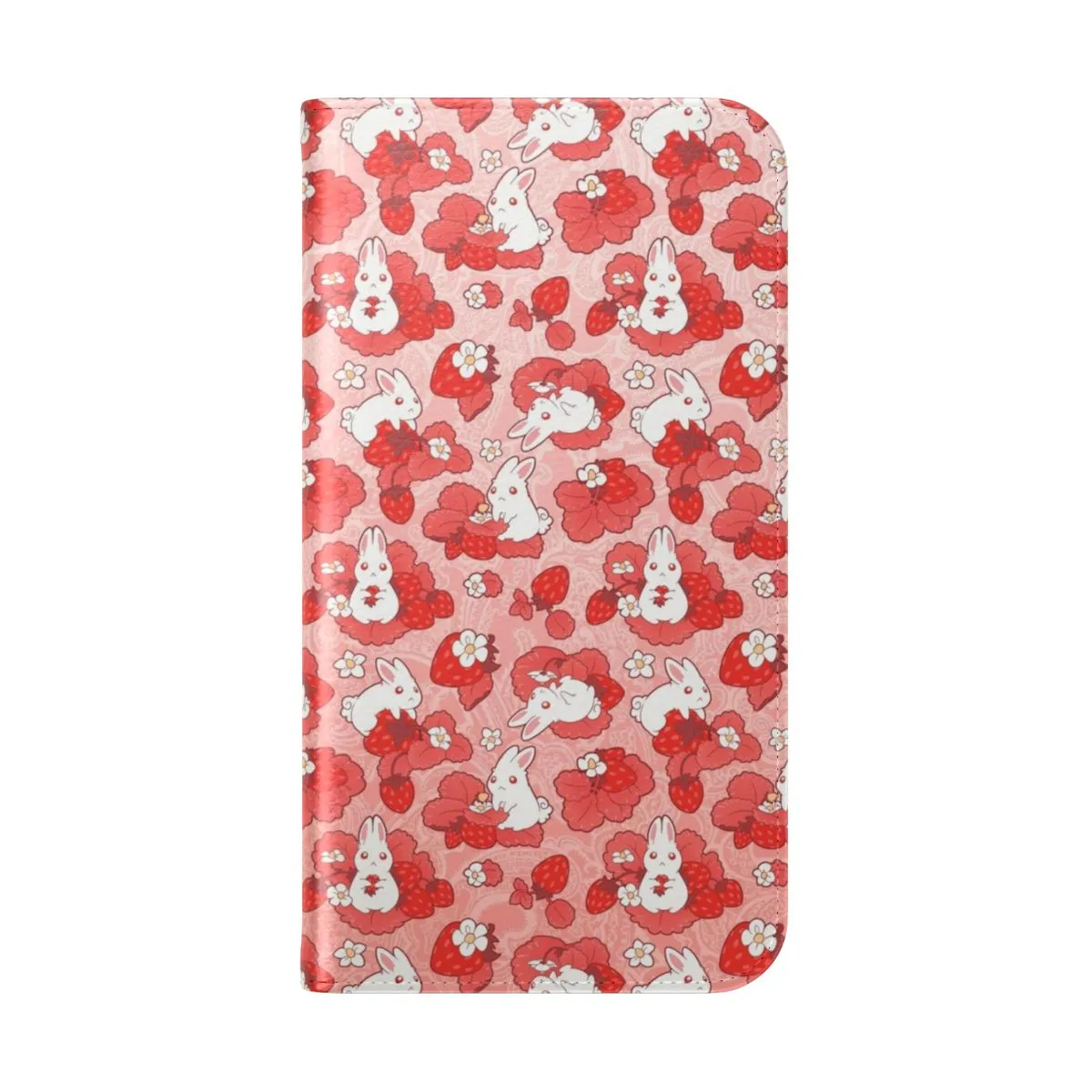 Adorable Strawberry Rabbit Flip Cover Phone Case