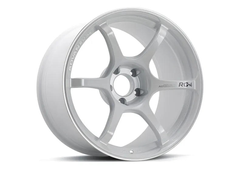 Advan RG-4 18x7  41 4-100 Racing White Metallic & Ring Wheel