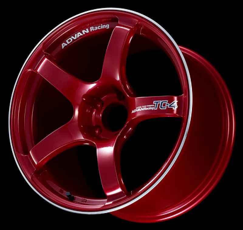 Advan TC4 15x5.0  45 4-100 Racing Candy Red & Ring Wheel