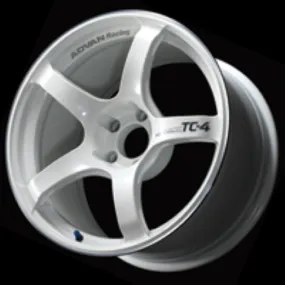 Advan TC4 15x6.5  40 4-100 Racing White Metallic & Ring Wheel