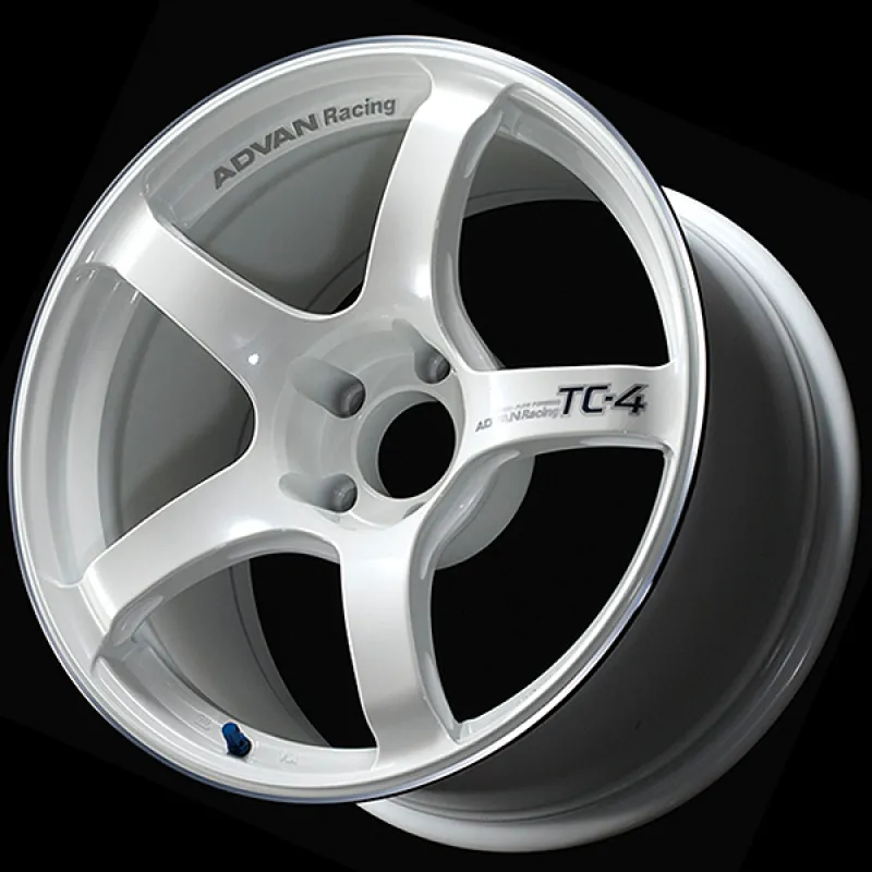 Advan TC4 18x8  37 5-100 Racing White Metallic & Ring Wheel