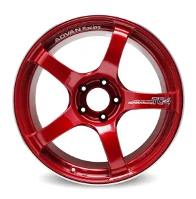 Advan TC4 18x8  45 5-114.3 Racing Candy Red & Ring Wheel