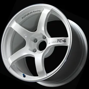 Advan TC4 18x9  35 5-114.3 Racing White Metallic & Ring Wheel