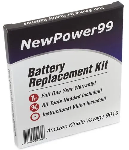 Amazon Kindle Voyage 9013 Battery Replacement Kit with Tools, Video Instructions and Extended Life Battery and Full One Year Warranty