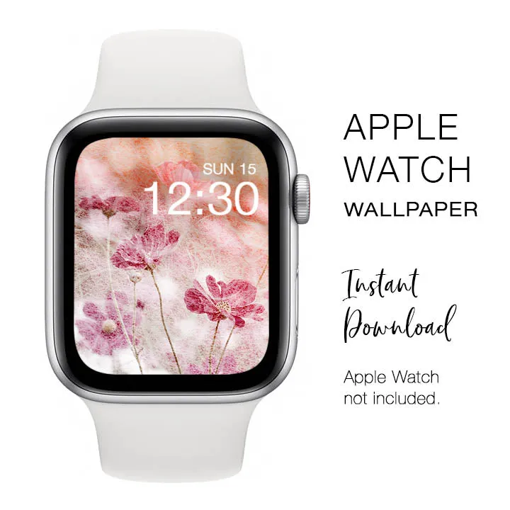 Apple Watch WALLPAPER - Flowers in Handmade Paper - Instant Download - Watch Background Apple Watch face design