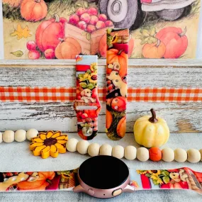 Autumn Paws & Pumpkins Print Silicone Band For Samsung Watch