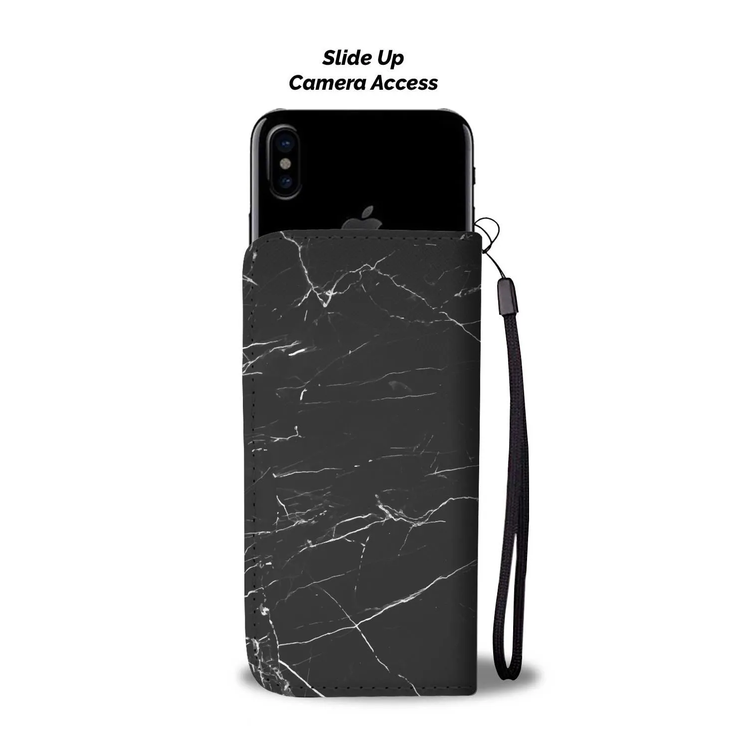 Black Marble Phone Wallet Case