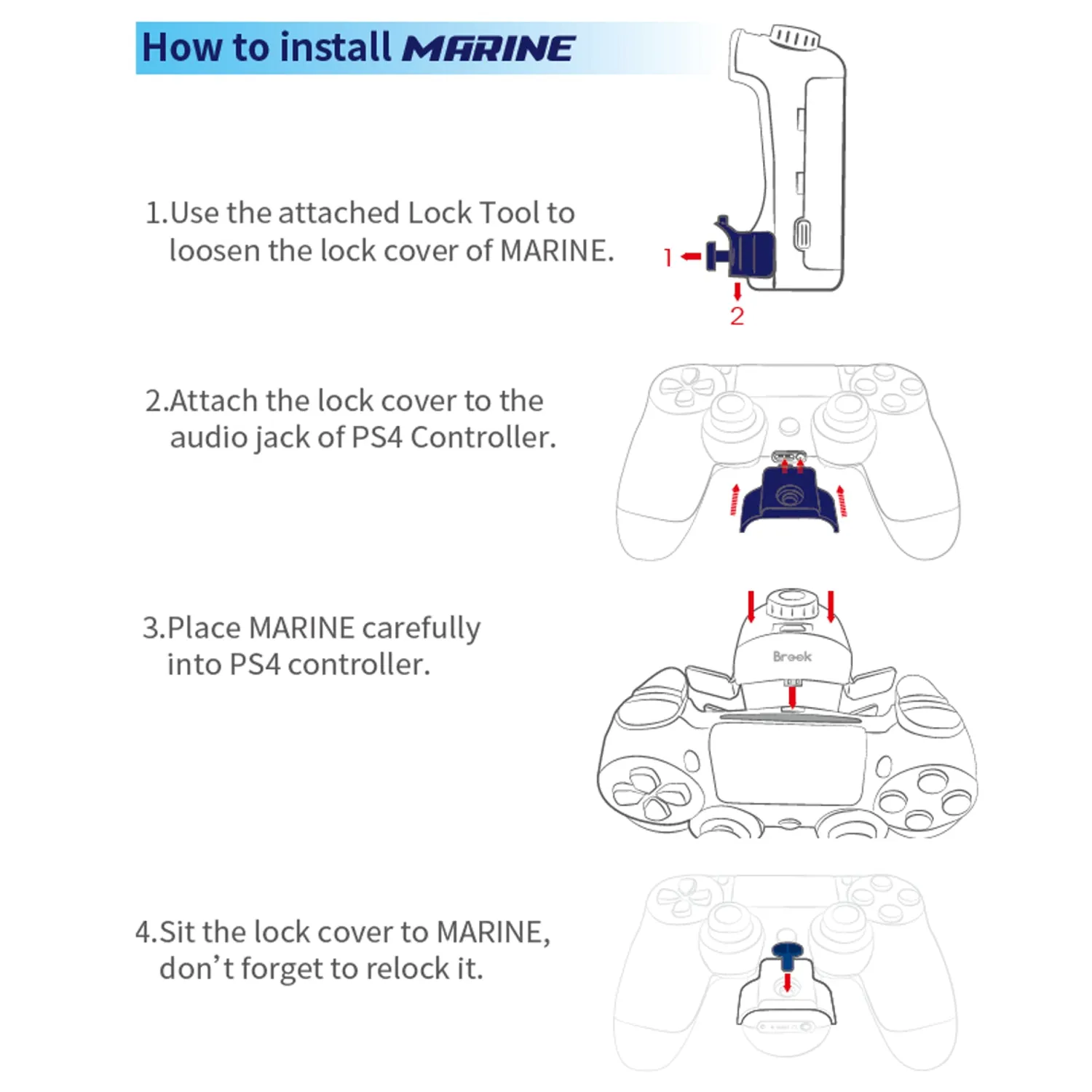 Brook Marine PS4 Wireless Adapter for PS4/PS3/Switch/PC/Android/Mac/iOS with 16850 Battery