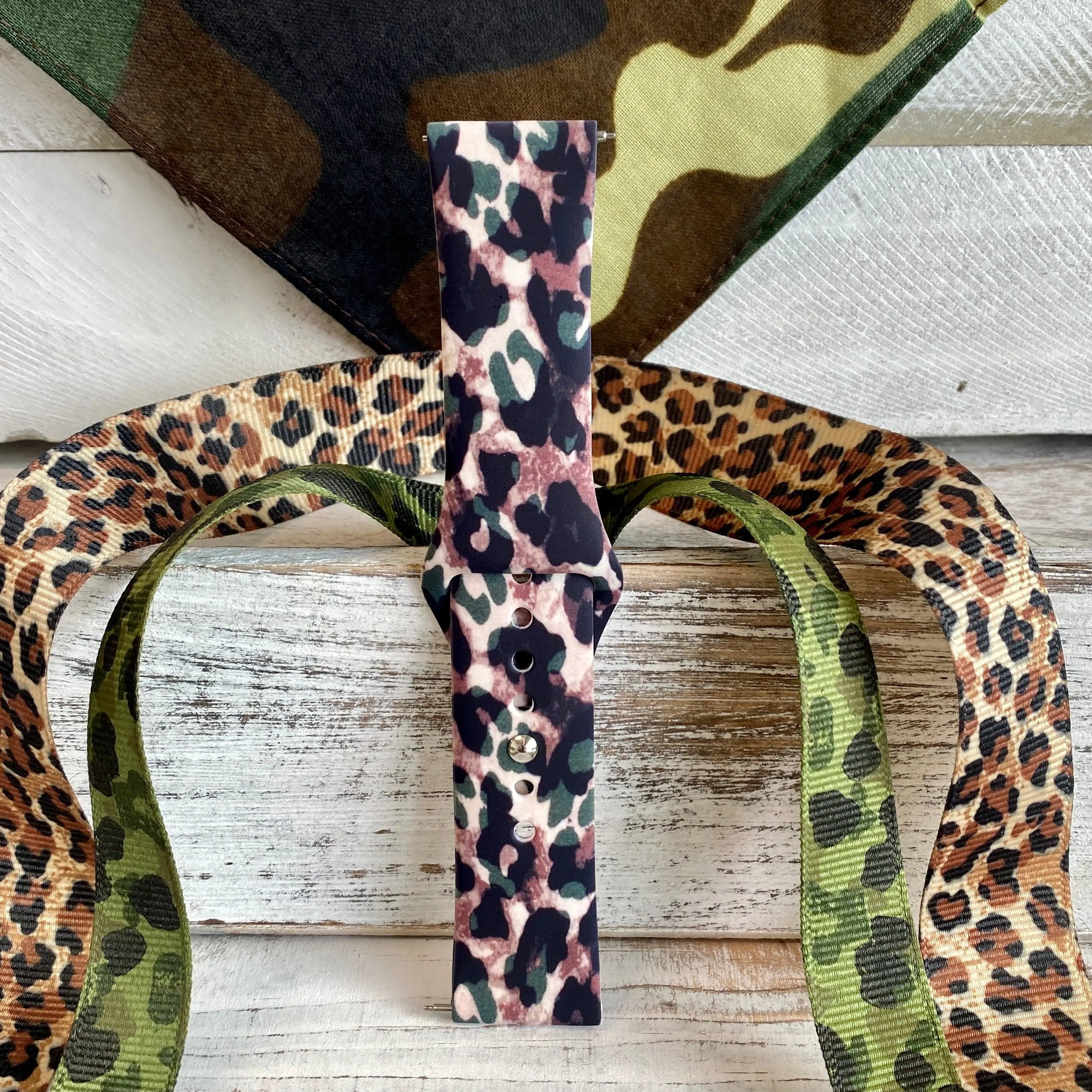 Camo Leopard Print Silicone Band For Fitbit Versa 1/2