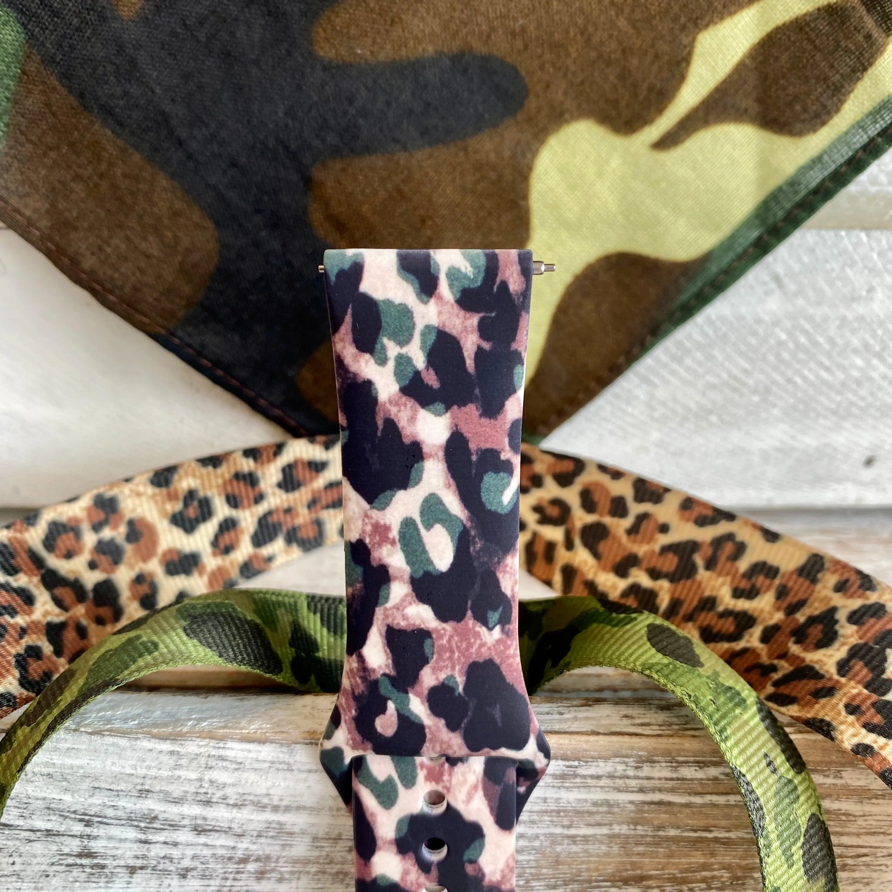 Camo Leopard Print Silicone Band For Fitbit Versa 1/2