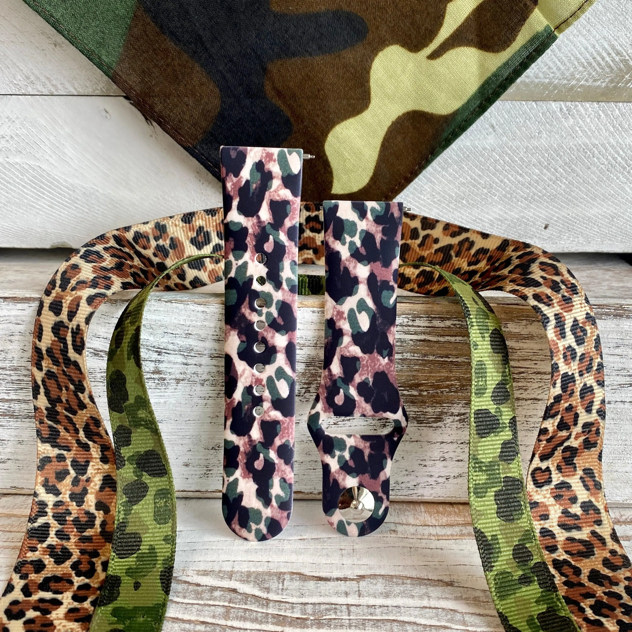 Camo Leopard Print Silicone Band For Fitbit Versa 1/2