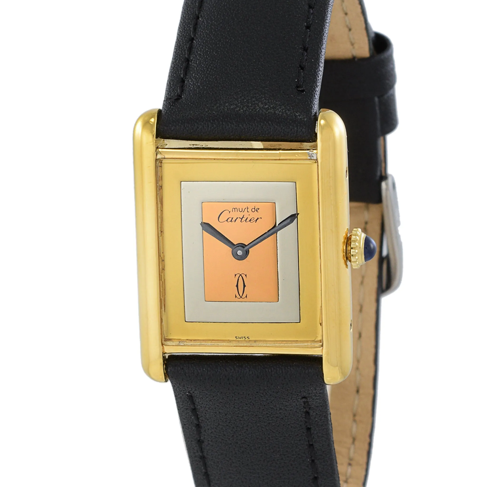 Cartier Must de Cartier Vermeil Tank Watch Manual Wind Tri Color Gold Dial