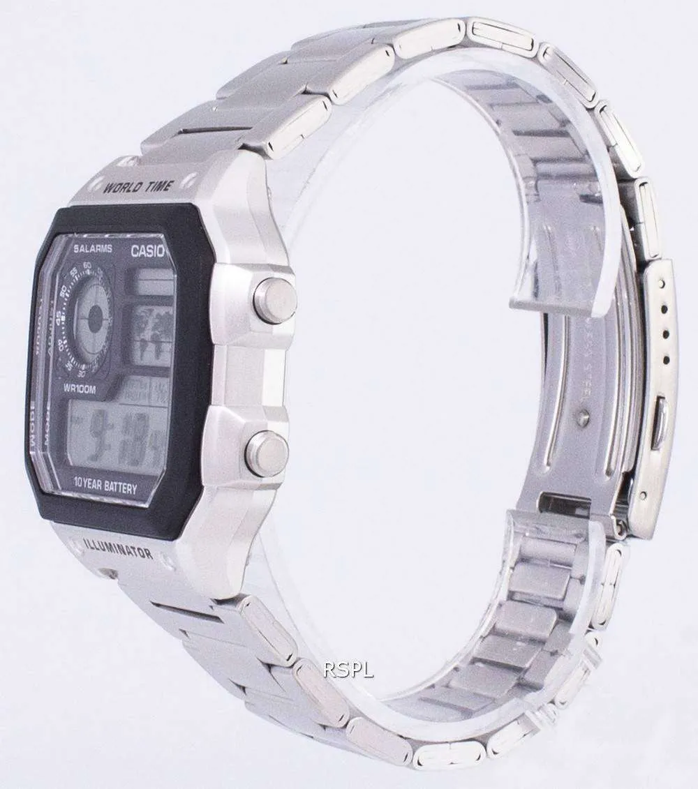 Casio Digital World Time WR100M AE-1200WHD-1AVDF AE-1200WHD-1AV Men's Watch