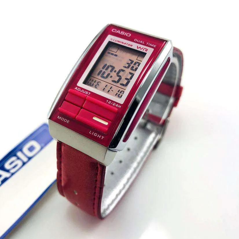 Casio Futurist LA-201WBL-4A Pink Leather Strap for Women