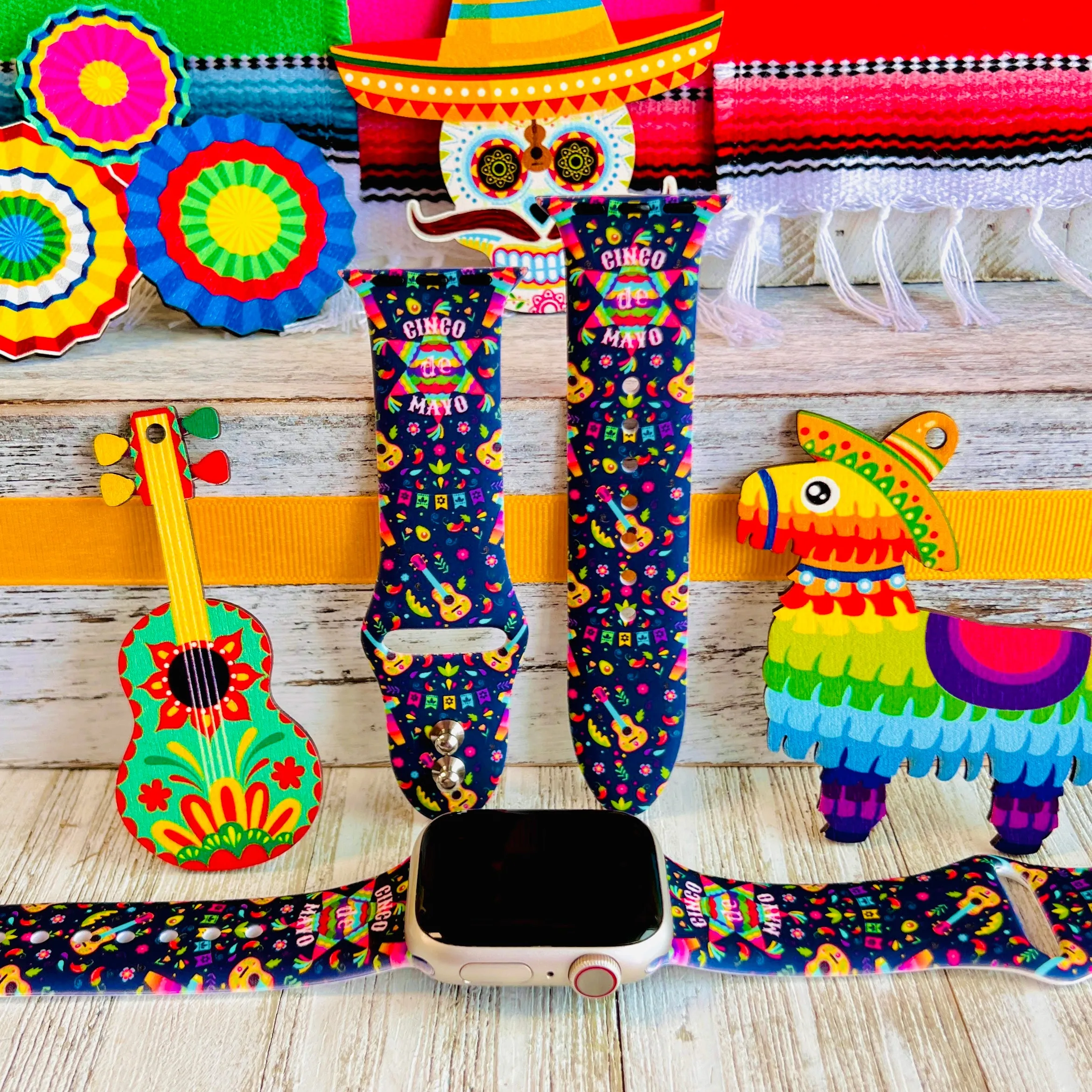 Cinco de Mayo Print Silicone Band For Apple Watch