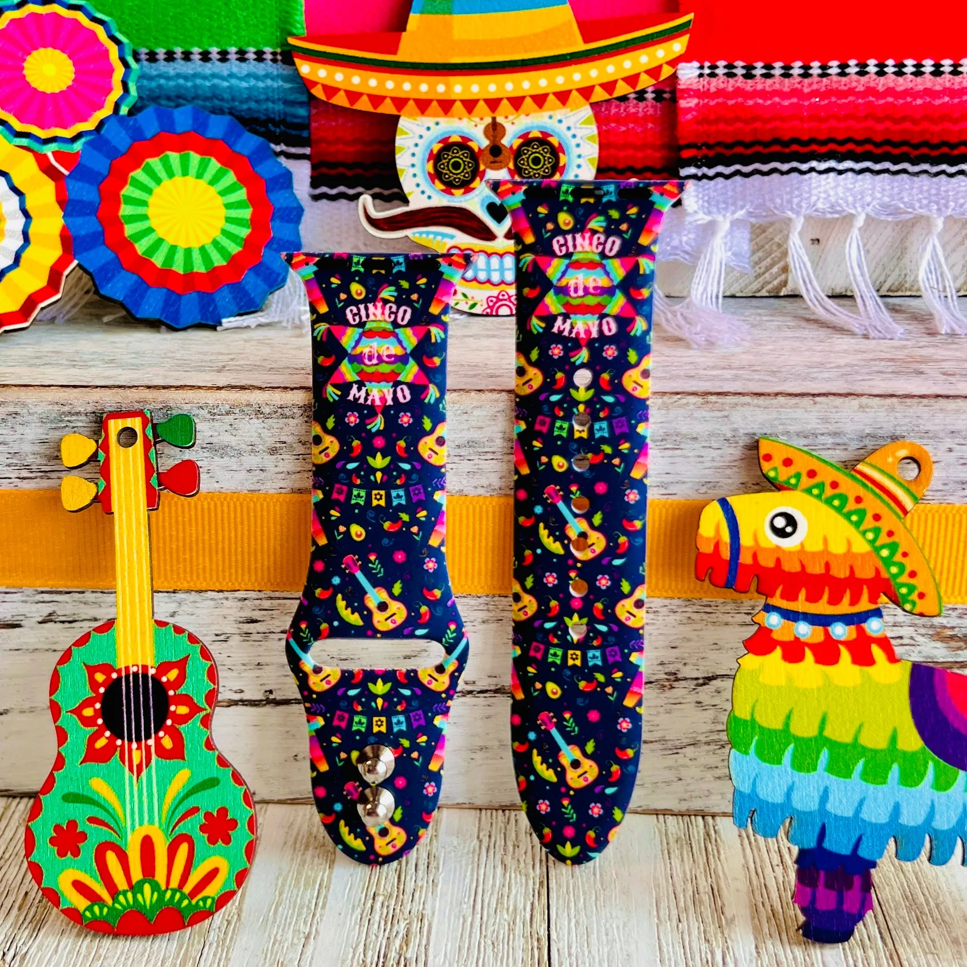 Cinco de Mayo Print Silicone Band For Apple Watch