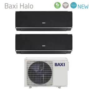 Climatizzatore Condizionatore Baxi Dual Split Inverter Serie HALO NERO 9 12 con LSGT50-2M R-32 Wi-Fi Integrato 9000 12000