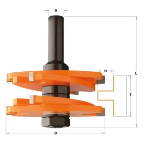 CMT 800.627.11 TENON CUTTING ROUTER BIT IN HARDWOOD CASE, 1/2-INCH SHANK, 3-INCH DIAMETER