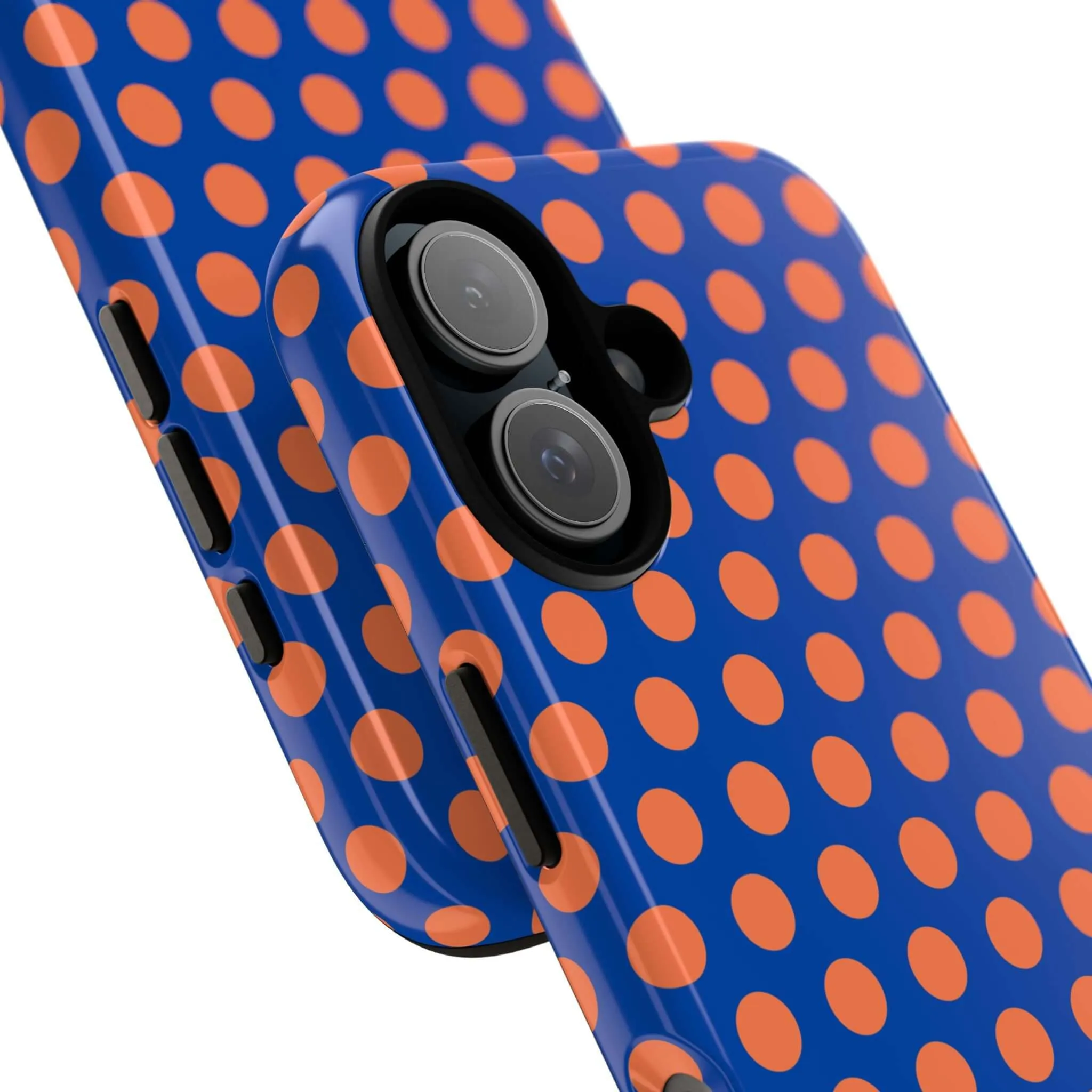 Cobalt Blue & Coral Polka dot Tough Case for iPhone, Samsung, Google