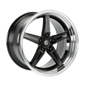 Cosmis Racing R5 Wheels (18x10.5) [Black w/ Machined Lip  15mm Offset] 5x114.3