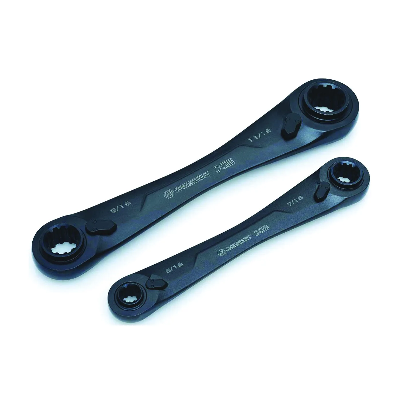 Crescent CX6DBS2 Wrench Set, 2-Piece, Black, Specifications: SAE Measurement