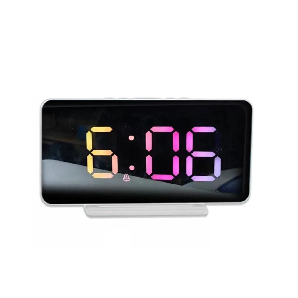 CRONY 0S-002 LED Clock Digital Clock Student Makeup Mirror Smart Electronic Bedside Alarm Clock Watch Calendar