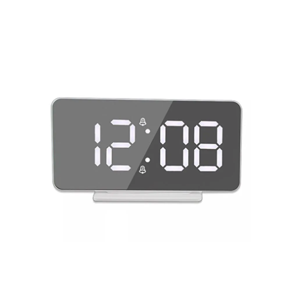 CRONY 0S-002 LED Clock Digital Clock Student Makeup Mirror Smart Electronic Bedside Alarm Clock Watch Calendar