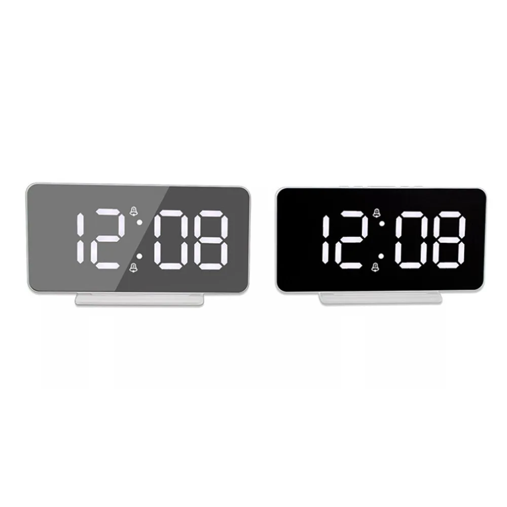 CRONY 0S-002 LED Clock Digital Clock Student Makeup Mirror Smart Electronic Bedside Alarm Clock Watch Calendar